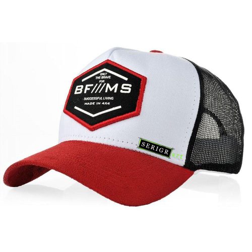 bone_bfms_brave_branco_com_vermelho_unissex ajustavel